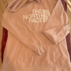 North face light peach sweatshirt (hoodie)